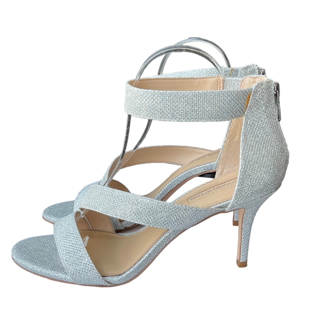 Antonio Melani Sliver Strappy Heels with box womens shoes size 9